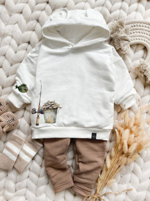 Bluza z kapturem z uszkami z nadrukiem ryb
