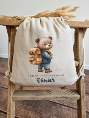 Worek dla dziecka misiek dumny przedszkolak + imię