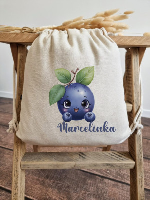 Worek dla dziecka borówka + imię