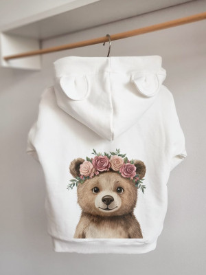 Bluza z kapturem z uszkami niedźwiadek w wianku