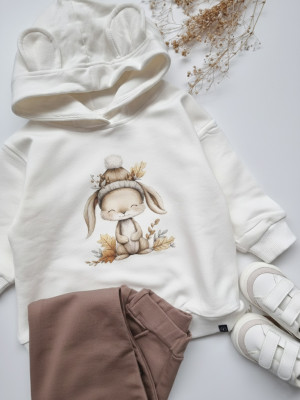 Bluza z kapturem z uszkami zajączek w czapeczce