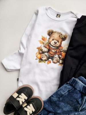 Body dla niemowlaka vintage miś w sweterku
