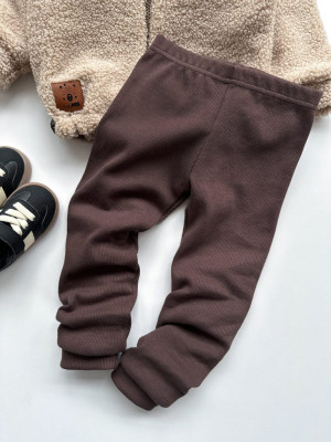 Legginsy niemowlęce prążkowane czekoladowe