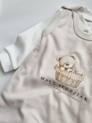 Śpiochy niemowlęce misio mały słodziak + kaftanik