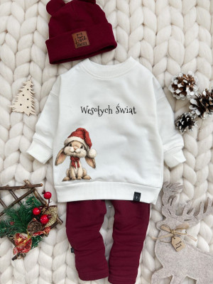 Bluza dziecięca króliś w czapce Mikołaja