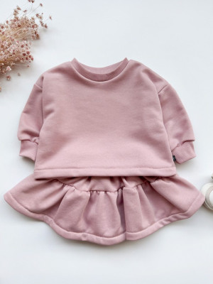 Komplet dla dziewczynki brudny róż bluza + spódniczka