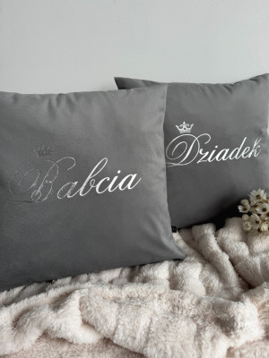 2pak poduszek welurowych Babcia & Dziadek