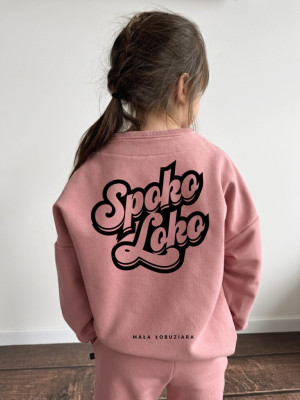 Różowy komplet dla dziecka Spoko Loko (bluza bejsbolówka + spodnie)