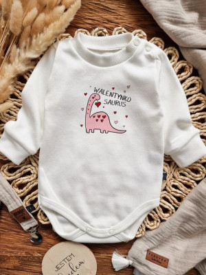 Body niemowlęce z nadrukiem walentynkosaurus