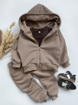 Komplet dresowy dla dziecka kawowy (bluza + spodnie)