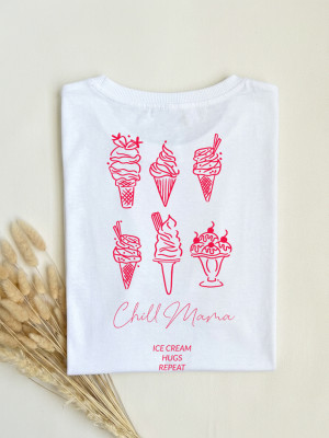 Koszulka damska z nadrukiem lodów chill mama