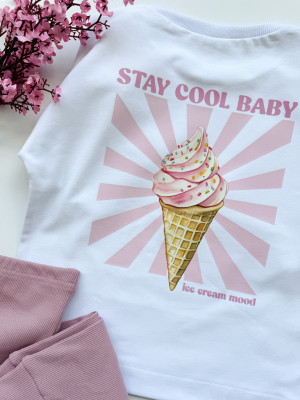 Koszulka dziecięca z nadrukiem stay cool baby
