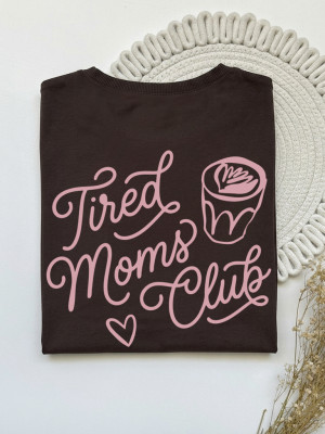 Koszulka damska z nadrukiem tired moms club