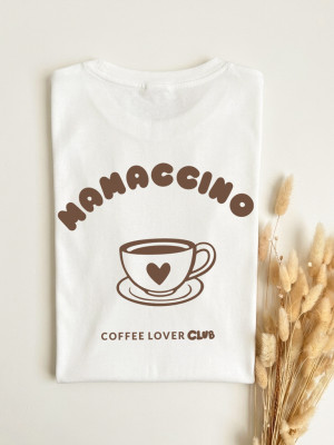 Koszulka damska z nadrukiem mamaccino coffee lover
