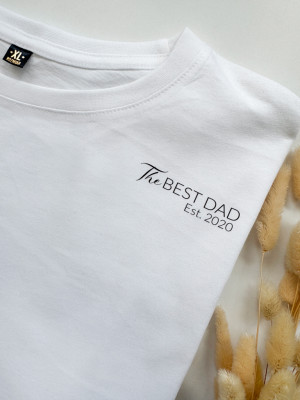 Koszulka męska z nadrukiem the best dad est.