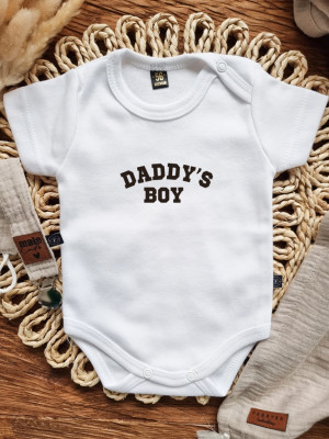Białe body dla niemowlaka z nadrukiem daddy's girl/boy