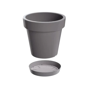 Doniczka basic jasnoszara - 3,5 litra