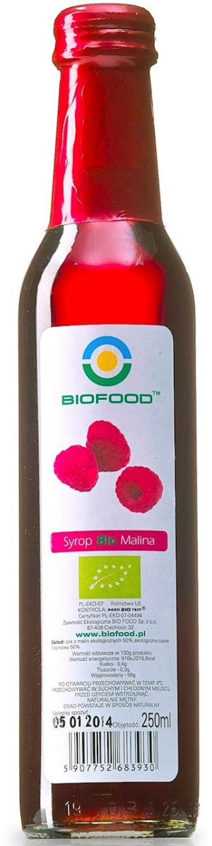 SYROP MALINOWY BIO 250 ml
