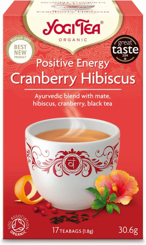 HERBATKA POZYTYWNA ENERGIA ŻURAWINA - HIBISKUS (POSITIVE ENERGY CRANBERRY HIBISCUS) BIO (17 x 1,8 g) 30,6 g
