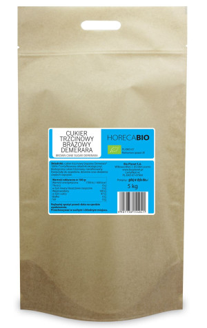 CUKIER TRZCINOWY BRĄZOWY DEMERARA BIO 5 kg