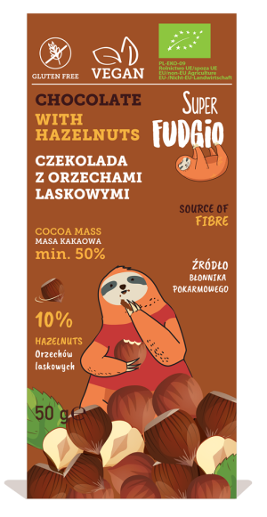 CZEKOLADA Z ORZECHAMI LASKOWYMI BEZGLUTENOWA BIO 50 g