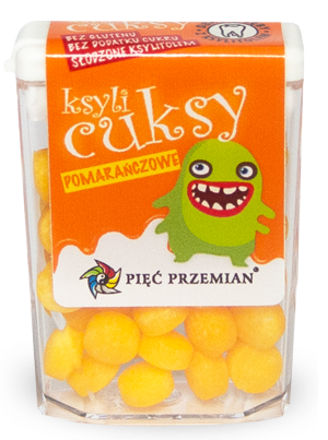 CUKIERKI Z KSYLITOLU KSYLICUKSY O SMAKU POMARAŃCZOWYM BEZGLUTENOWE 13 g
