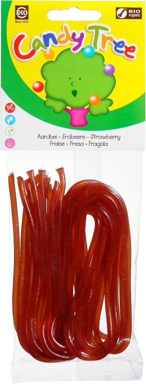 ŻELKI NITKI O SMAKU TRUSKAWKOWYM BEZGLUTENOWE BIO 75 g