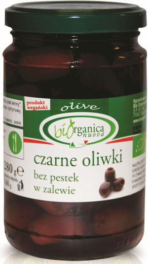 OLIWKI CZARNE BEZ PESTEK W ZALEWIE BIO 280 g (160 g) (SŁOIK)
