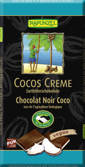 CZEKOLADA GORZKA Z NADZIENIEM KOKOSOWYM FAIR TRADE BIO 100 g
