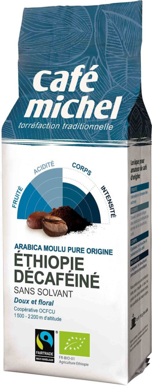 KAWA MIELONA BEZKOFEINOWA ARABICA 100 % ETIOPIA FAIR TRADE BIO 250 g