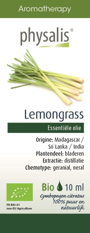 OLEJEK ETERYCZNY TRAWA CYTRYNOWA (LEMONGRASS) BIO 10 ml - PHYSALIS