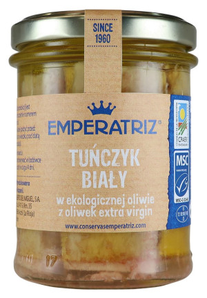 TUŃCZYK BIAŁY MSC W BIO OLIWIE Z OLIWEK EXTRA VIRGIN 200 g (130 g)