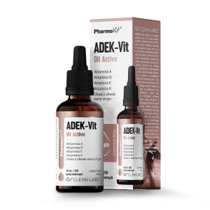 WITAMINA ADEK W KROPLACH (800 mcg + 100 mcg + 12 mg + 75 mcg) BEZGLUTENOWE 30 ml - PHARMOVIT (CLEAN LABEL)