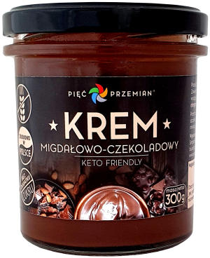 KREM MIGDAŁOWO - CZEKOLADOWY BEZ DODATKU CUKRÓW BEZGLUTENOWY (KETO) 300 g