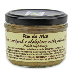 PASTA Z SARDYNEK I BIO NATKĄ PIETRUSZKI BEZGLUTENOWA 125 g (SŁOIK) - PAN DO MAR