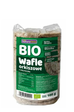 WAFLE ORKISZOWE PEŁNOZIARNISTE Z SOLĄ MORSKĄ BIO 100 g