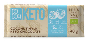 CZEKOLADA KETO KOKOSOWA Z OLEJEM MCT BEZ DODATKU CUKRU BIO 40 g