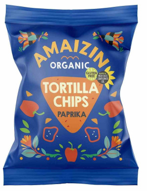 CHIPSY KUKURYDZIANE TORTILLA O SMAKU PAPRYKOWYM BEZGLUTENOWE BIO 75 g