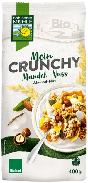 CRUNCHY MIGDAŁOWO ORZECHOWE BIO 400 g