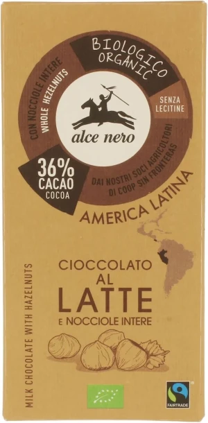 CZEKOLADA MLECZNA Z ORZECHAMI LASKOWYMI FAIR TRADE BIO 100 g