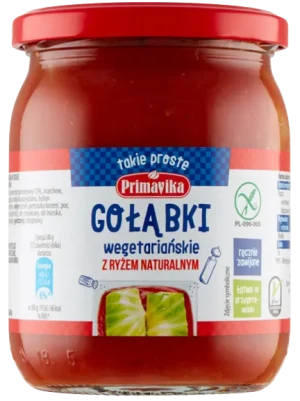 GOŁĄBKI Z RYŻEM I PIECZARKAMI W SOSIE POMIDOROWYM BEZGLUTENOWE 480 g