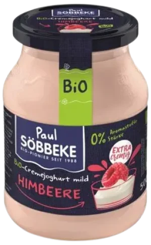 JOGURT MALINOWY (7,5 % TŁUSZCZU W MLEKU) BIO 500 g