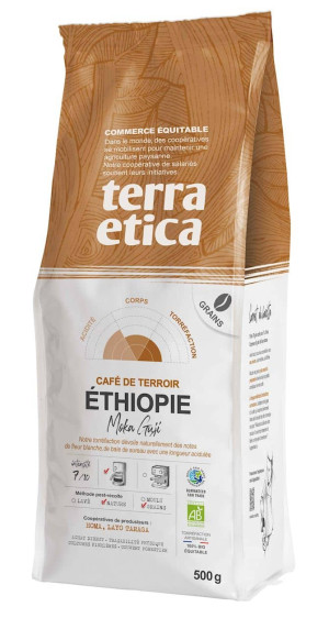 KAWA ZIARNISTA ARABICA 100 % MOKA GUJI ETIOPIA FAIR TRADE BIO 500 g