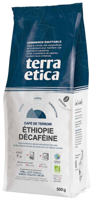 KAWA ZIARNISTA BEZKOFEINOWA ARABICA 100% ETIOPIA FAIR TRADE BIO 500 g