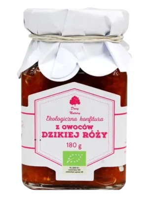 KONFITURA Z OWOCÓW DZIKIEJ RÓŻY BIO 180 g