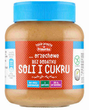 KREM Z ORZESZKÓW ZIEMNYCH BEZ DODATKU SOLI I CUKRU BEZGLUTENOWY 350 g
