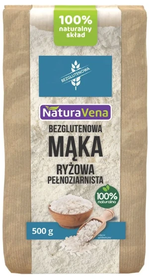 MĄKA RYŻOWA PEŁNOZIARNISTA BEZGLUTENOWA 500 g
