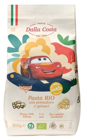 MAKARON SEMOLINOWY TRÓJKOLOROWY DISNEY AUTA BIO 300 g