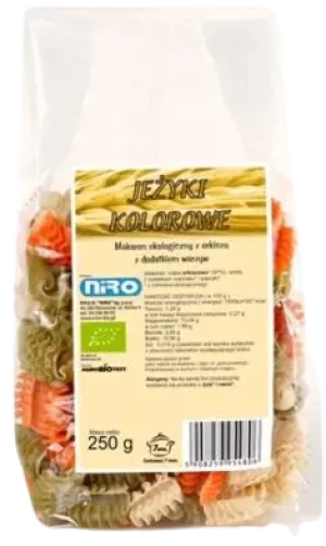 MAKARON ORKISZOWY KOLOROWY JEŻYKI BIO 250 g