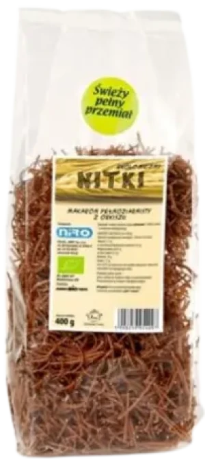 MAKARON ORKISZOWY RAZOWY NITKI BIO 400 g